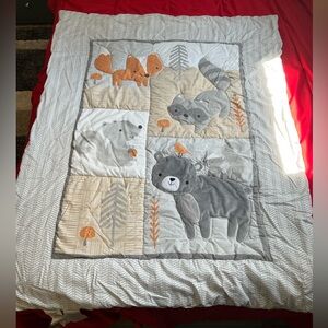 Woodland Animals Toddler Baby Crib Size Quilt and Sheet
